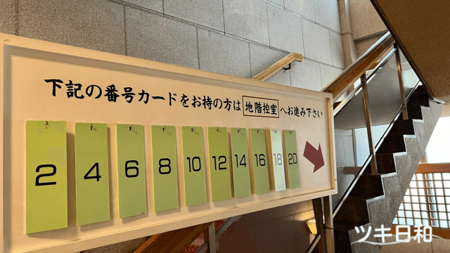 偶数での待合室へのご案内